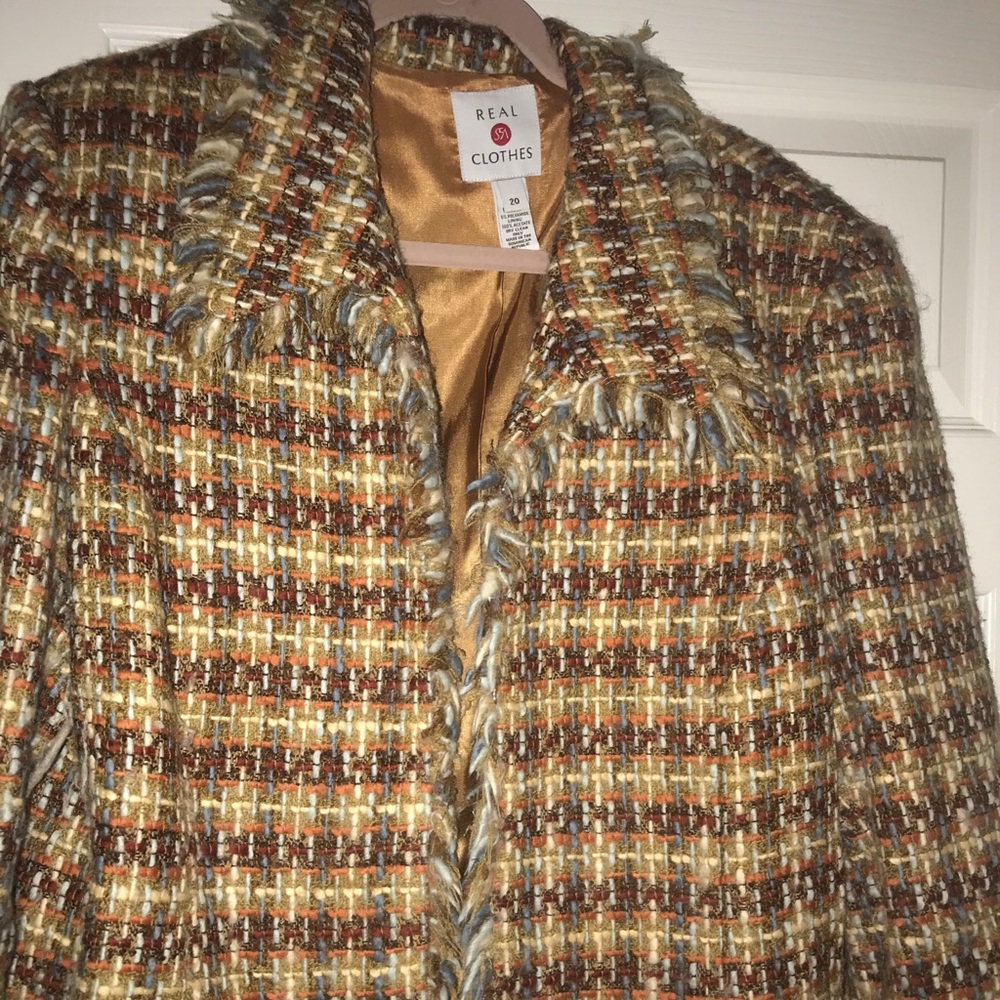Multi color jacket with fringe